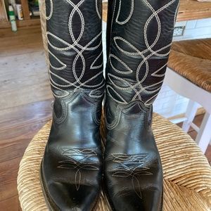 Black Leather cowboy boots 11 new